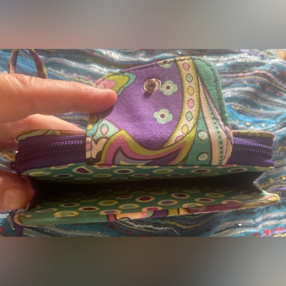 Sassy multicolored purple Vera Bradley wallet. Measures apx 6 x 4”. EUC - Picture 9 of 11